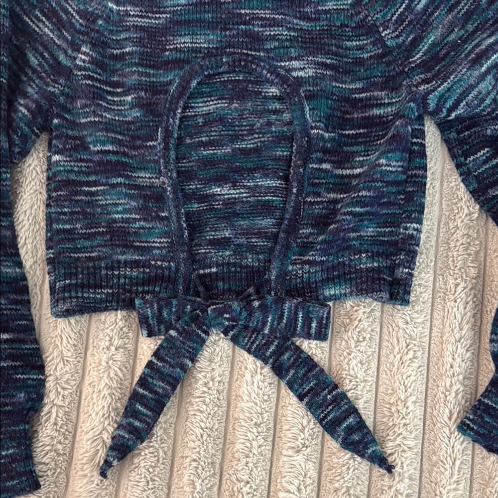 Fashion Nova Multicolor Knit Sweater with Tie Detail - Picture 8 of 9